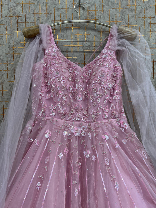 Pink Heavy Handwork Gown