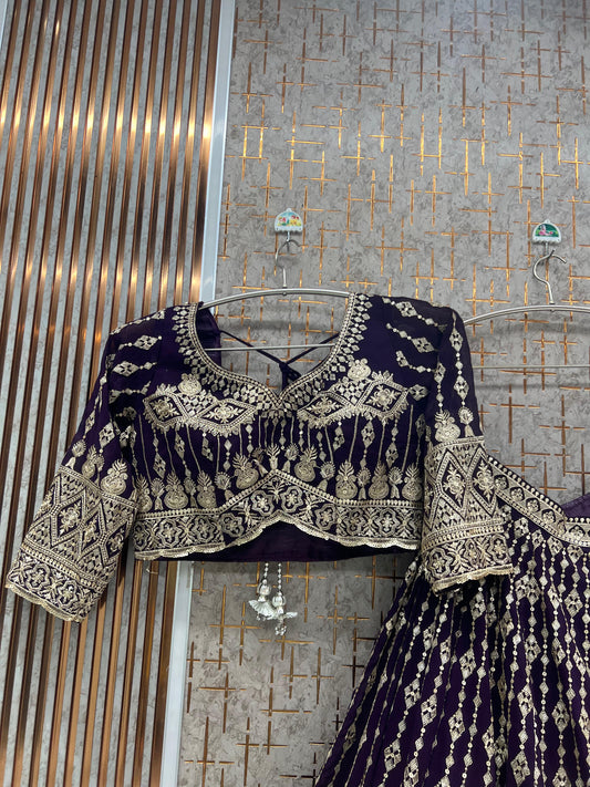 Ready to wear purple crop top Lehenga - Shopping World