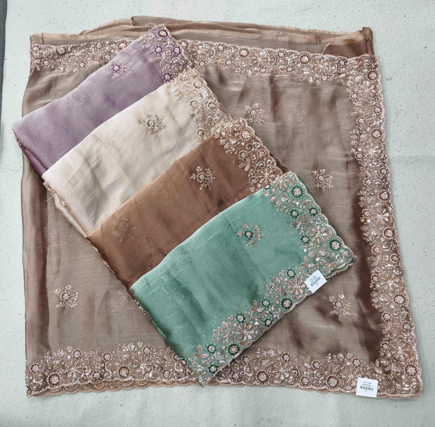 Golden White Pink Mustard Designer Saree