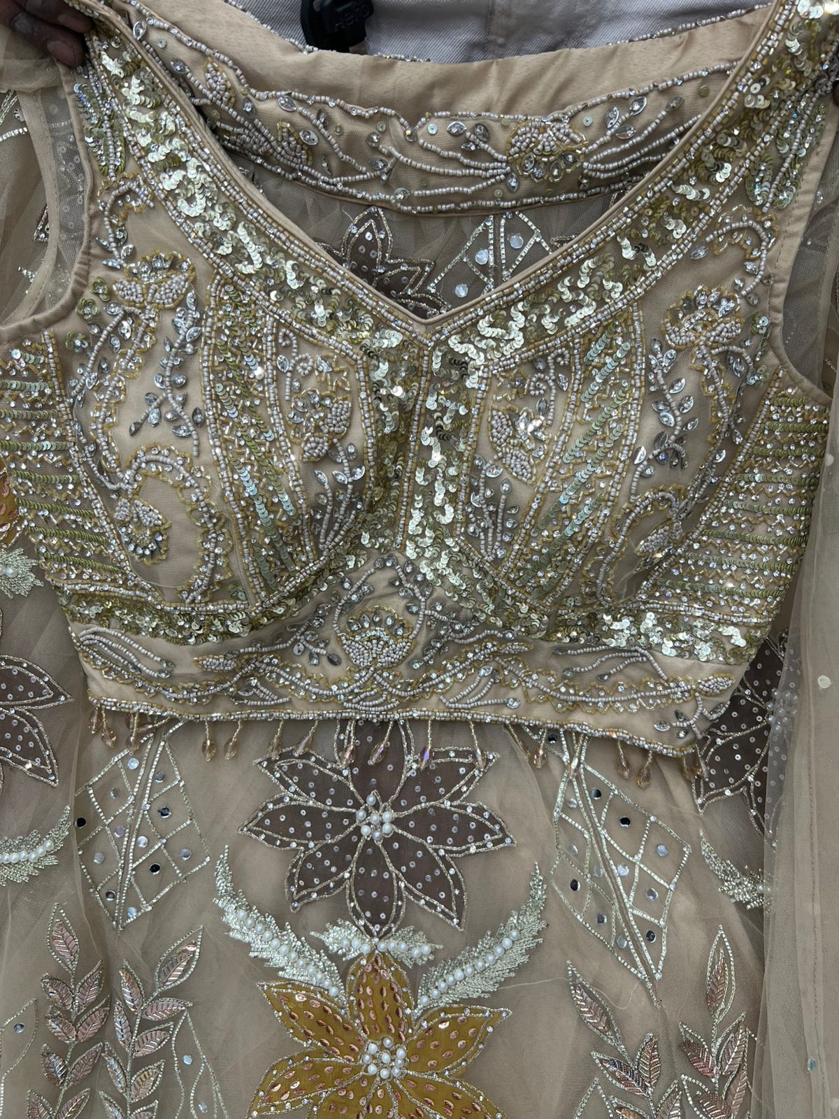 PDP golden Crop Top Lehenga