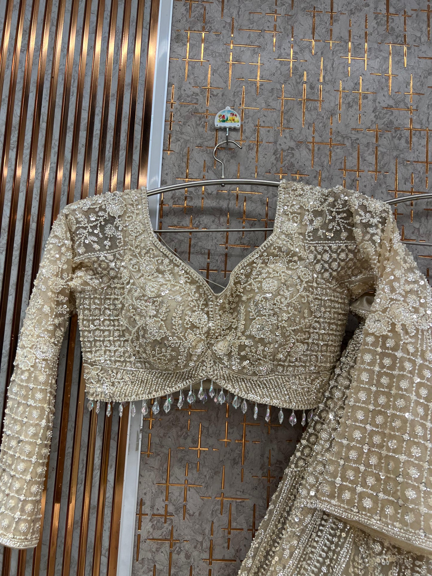 White Crop Top Lehenga