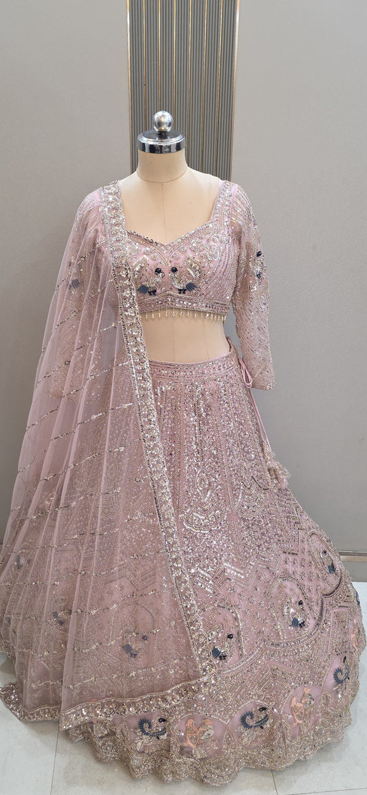 White peacock Ready to wear Banarasi Crop top Lehenga