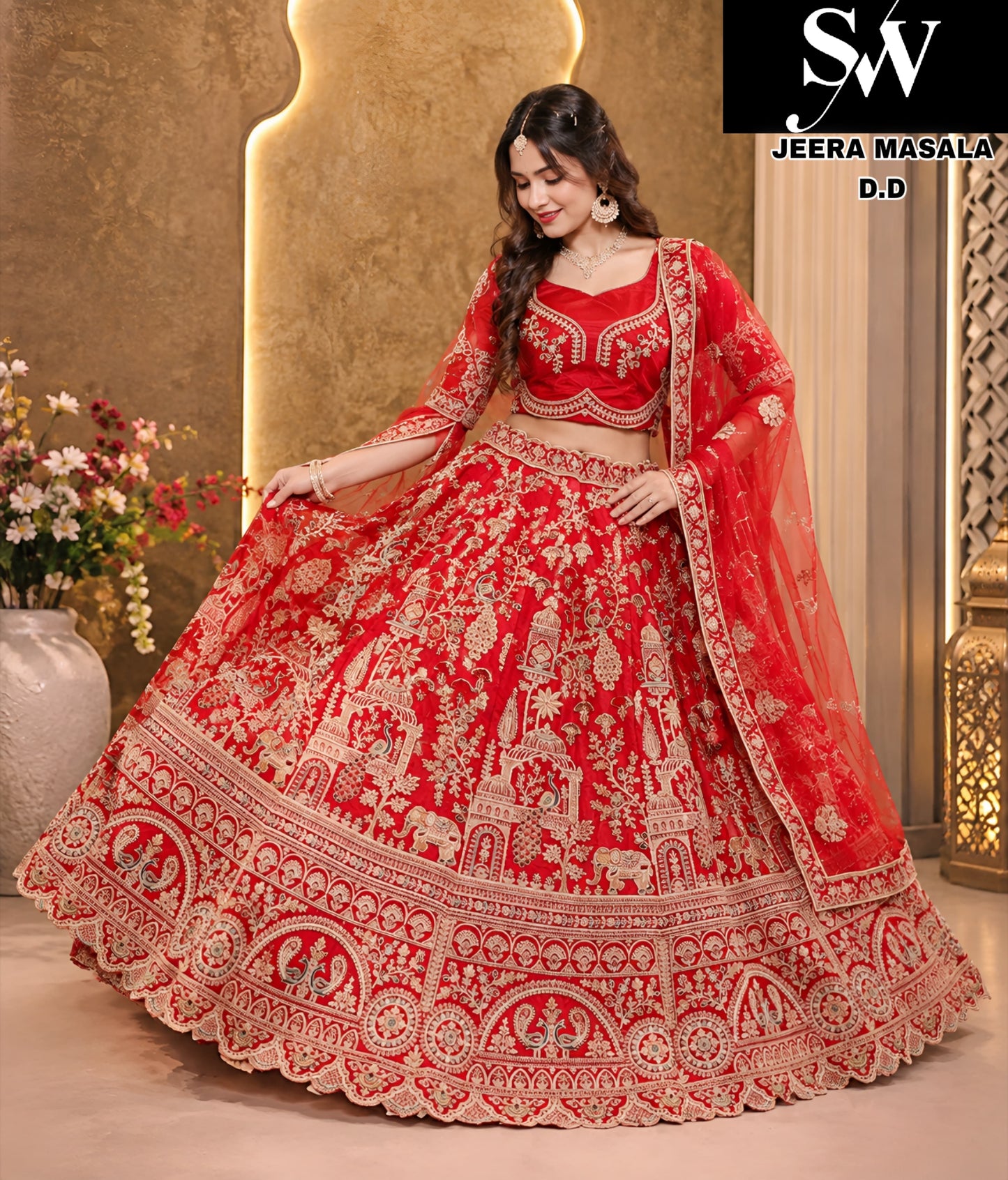 Rani pink Silk bridal Lehenga