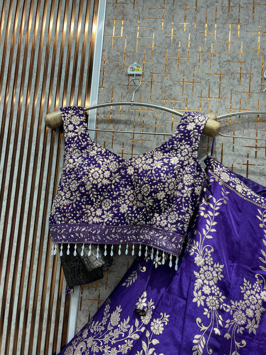 Pretty Purple crop Top Lehenga