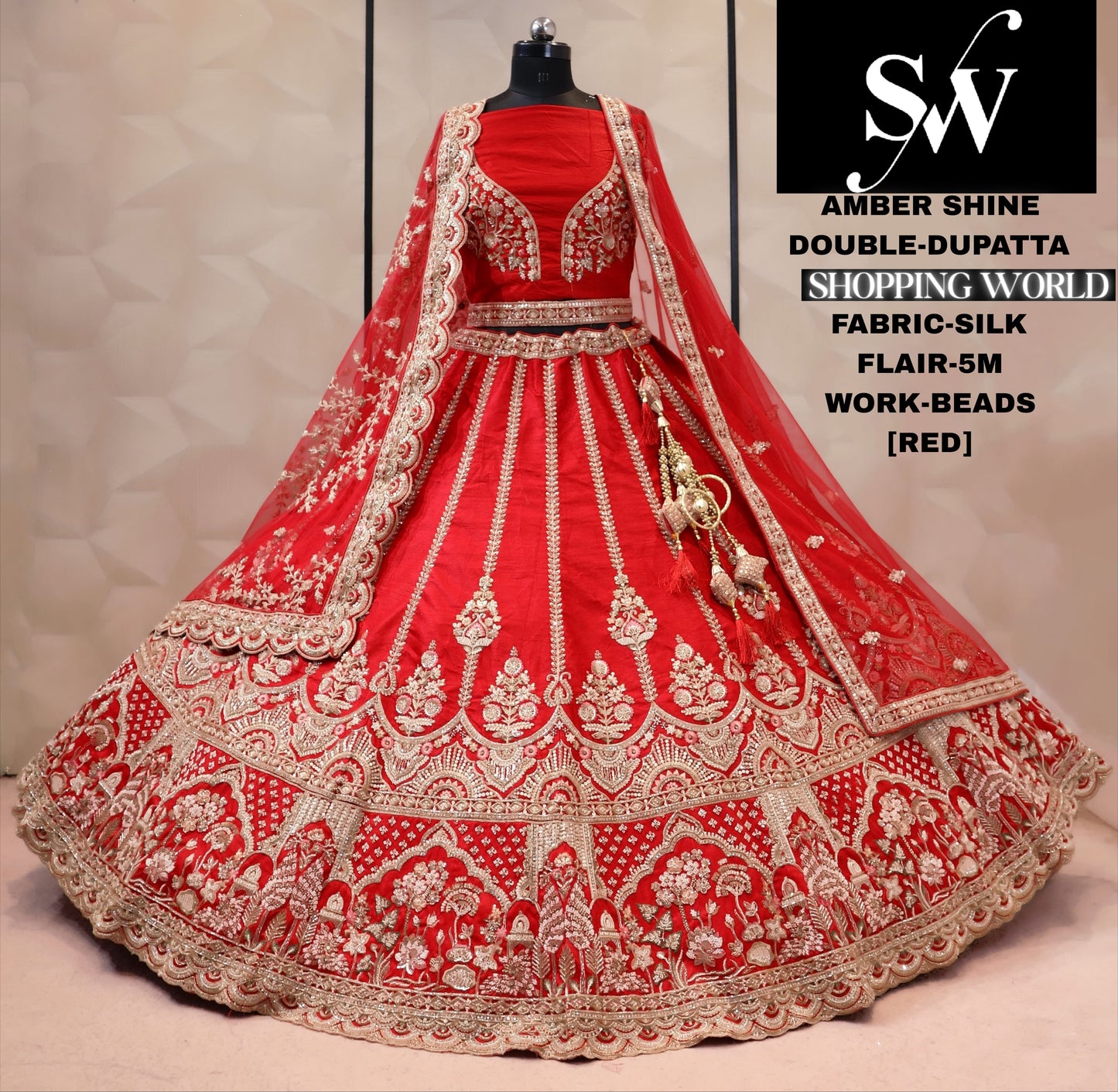 Rani pink silk bridal Lehenga