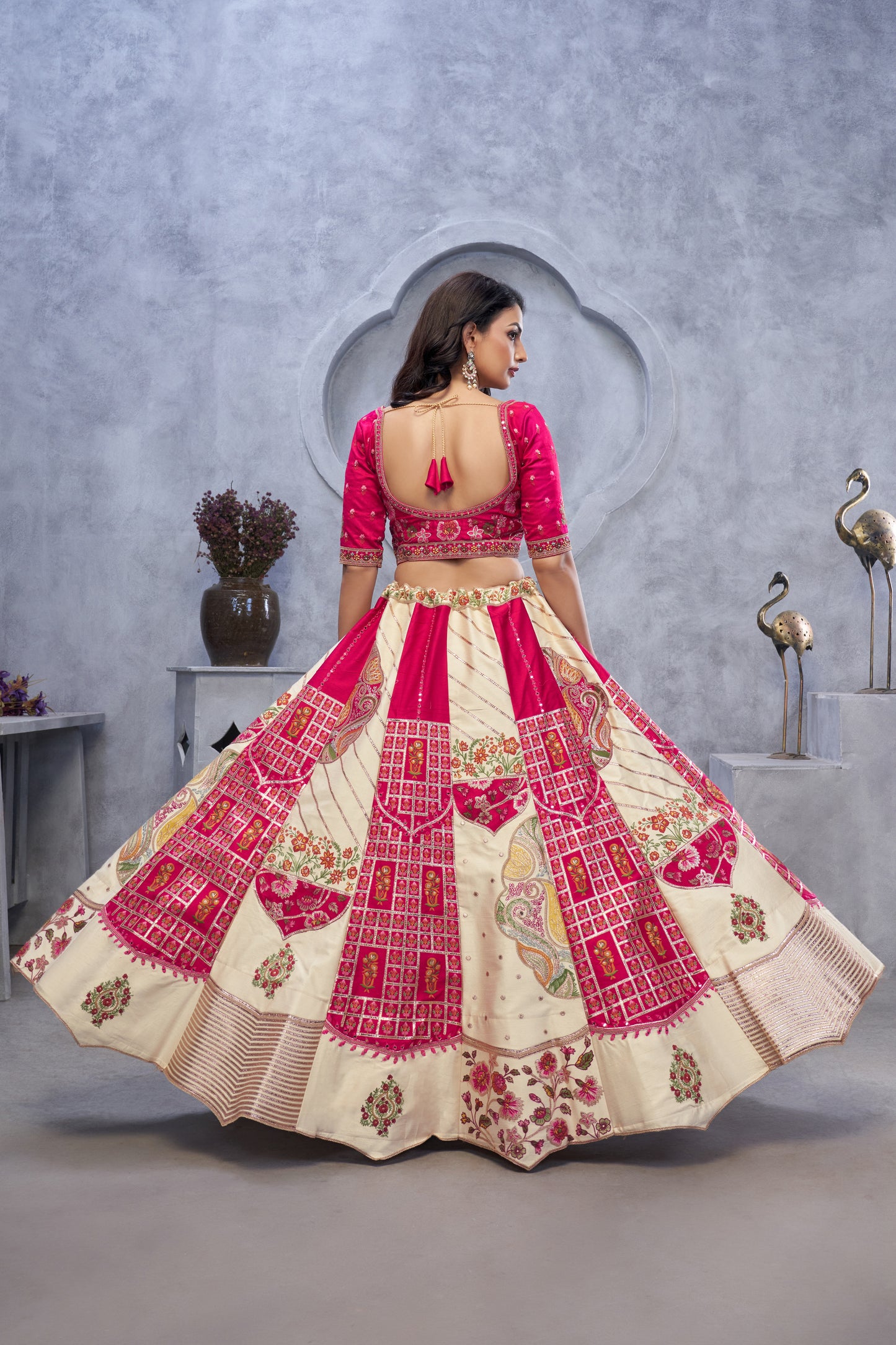 Beautiful off white pink lehenga