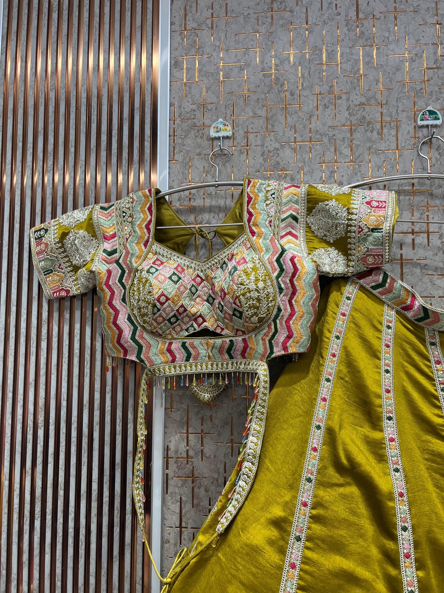 Amazing Orange crop Top Lehenga
