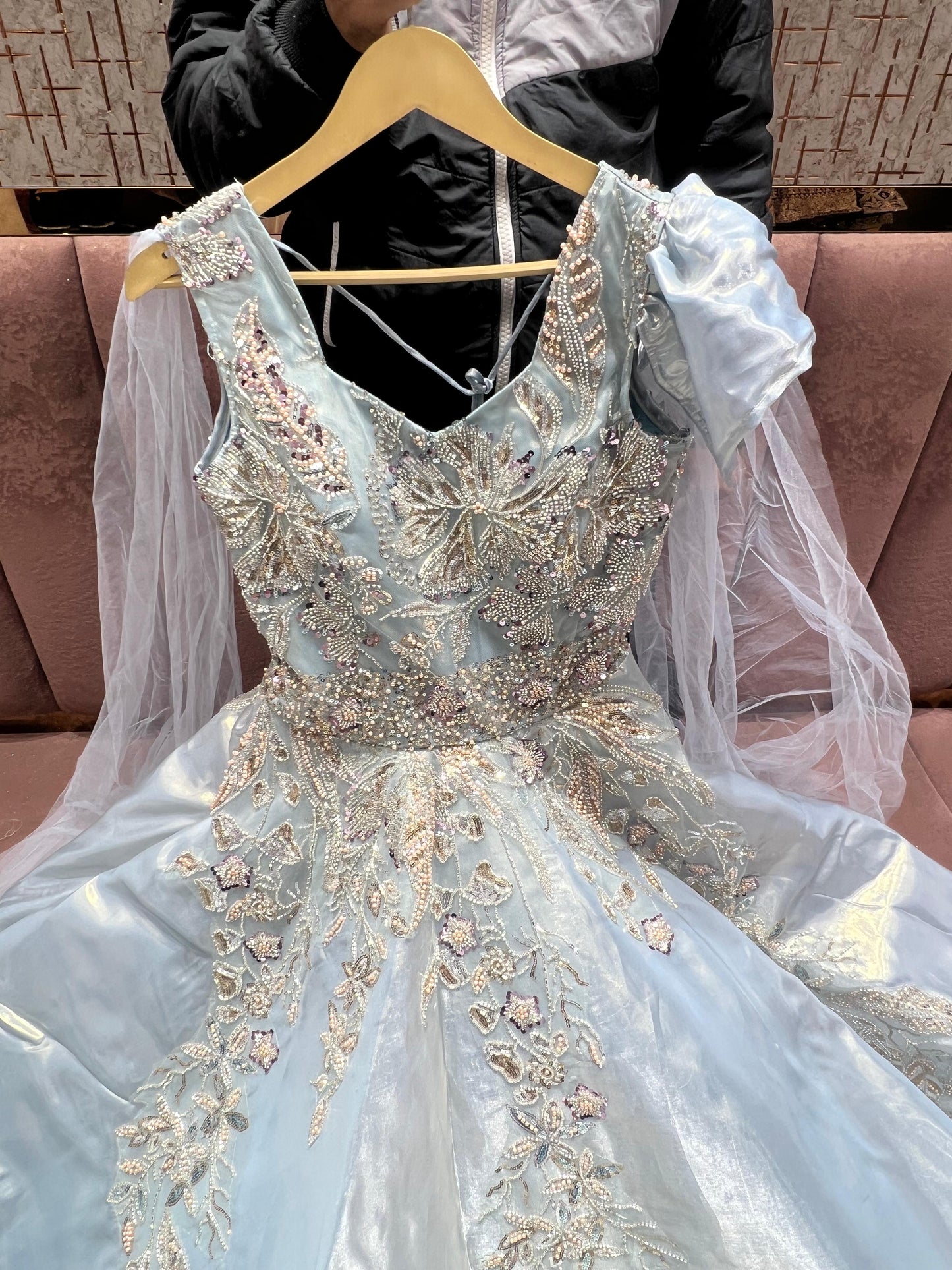 Attractive Sky Blue Gown