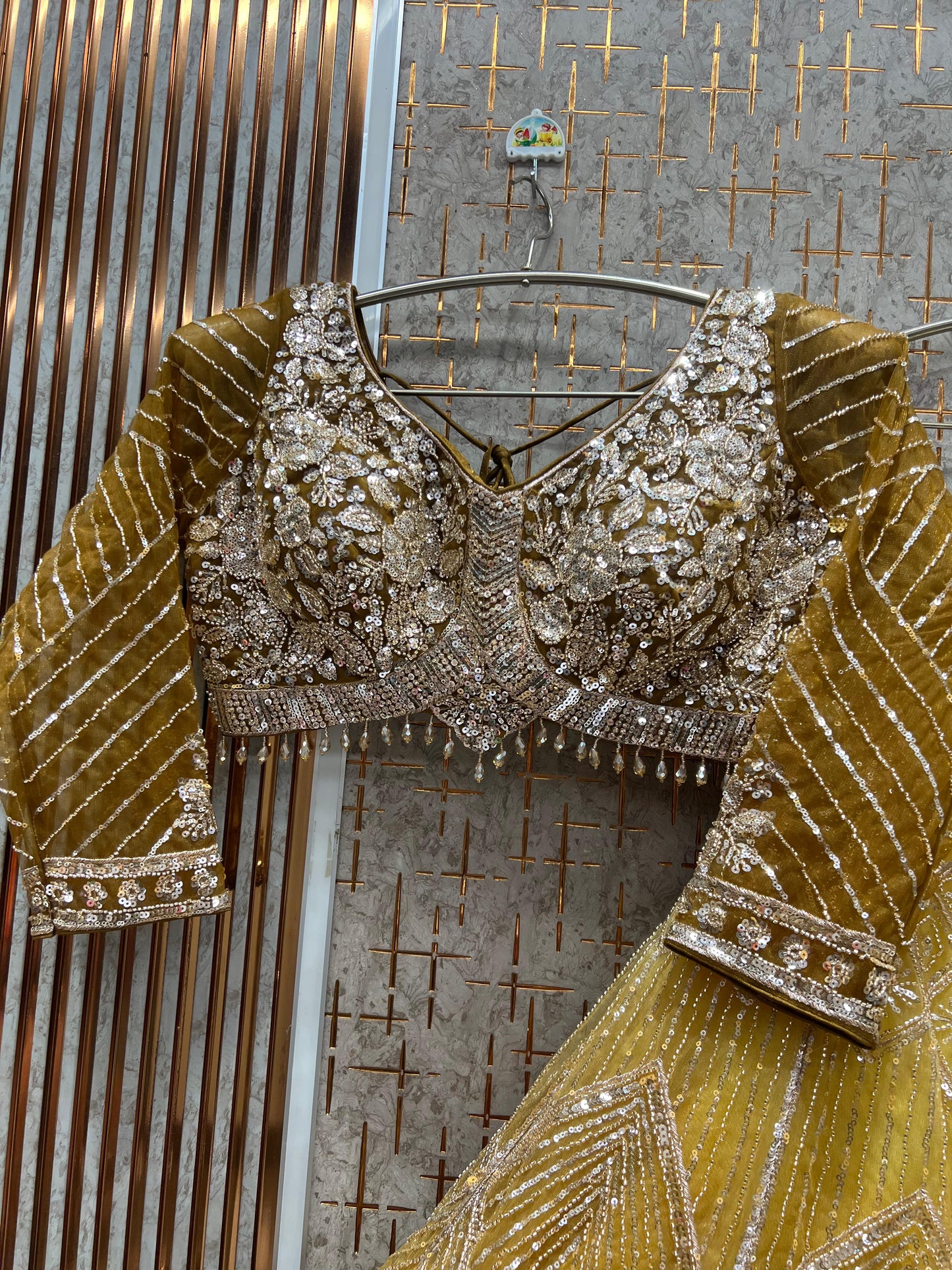 Fantastic Blue Light Blue Double Shade crop Top Lehenga