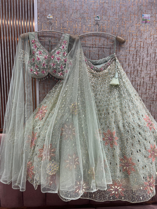 Peach Pdp Crop Top Lehenga - Shopping World