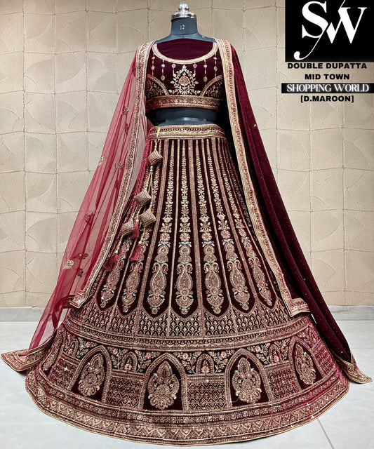 Gorgeous double dupatta bridal Lehenga