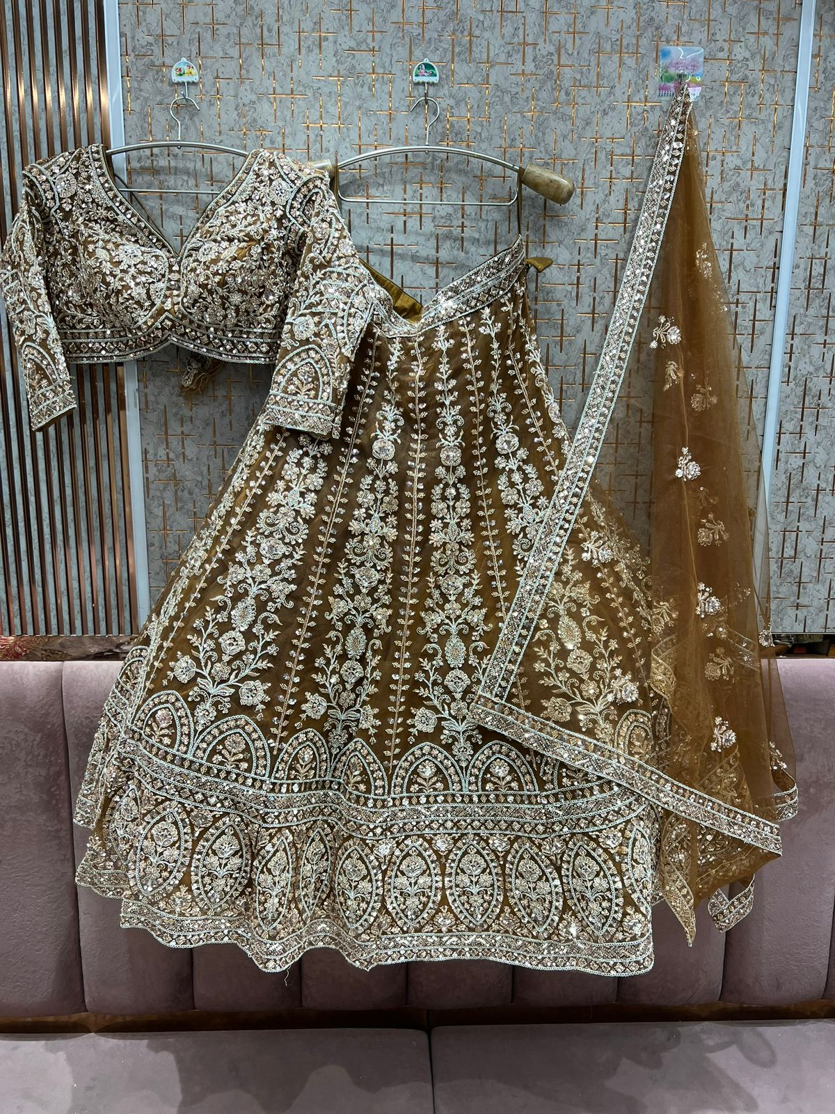 Peach Crop Top Lehenga - Shopping World