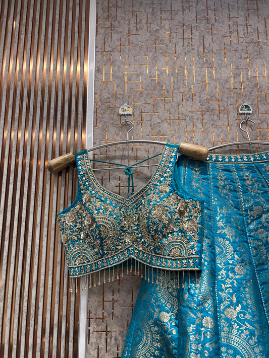 Awesome Blue Crop Top Lehenga