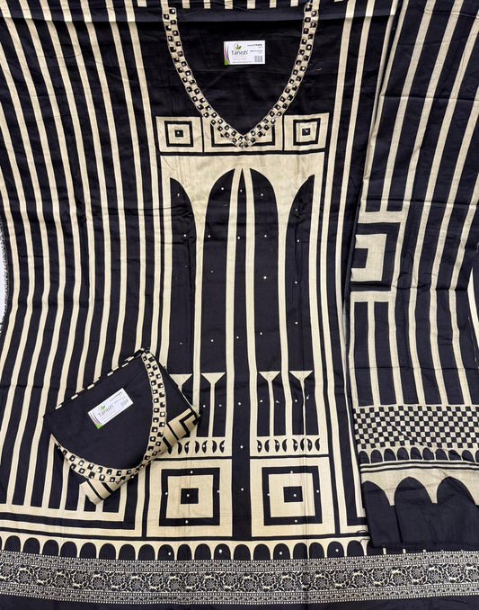 Tremendous black salwar suit dress material(free size)