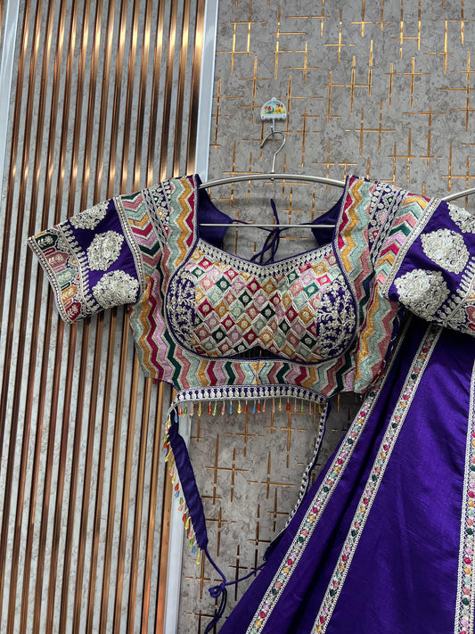 Fabulous purple crop Top Lehenga