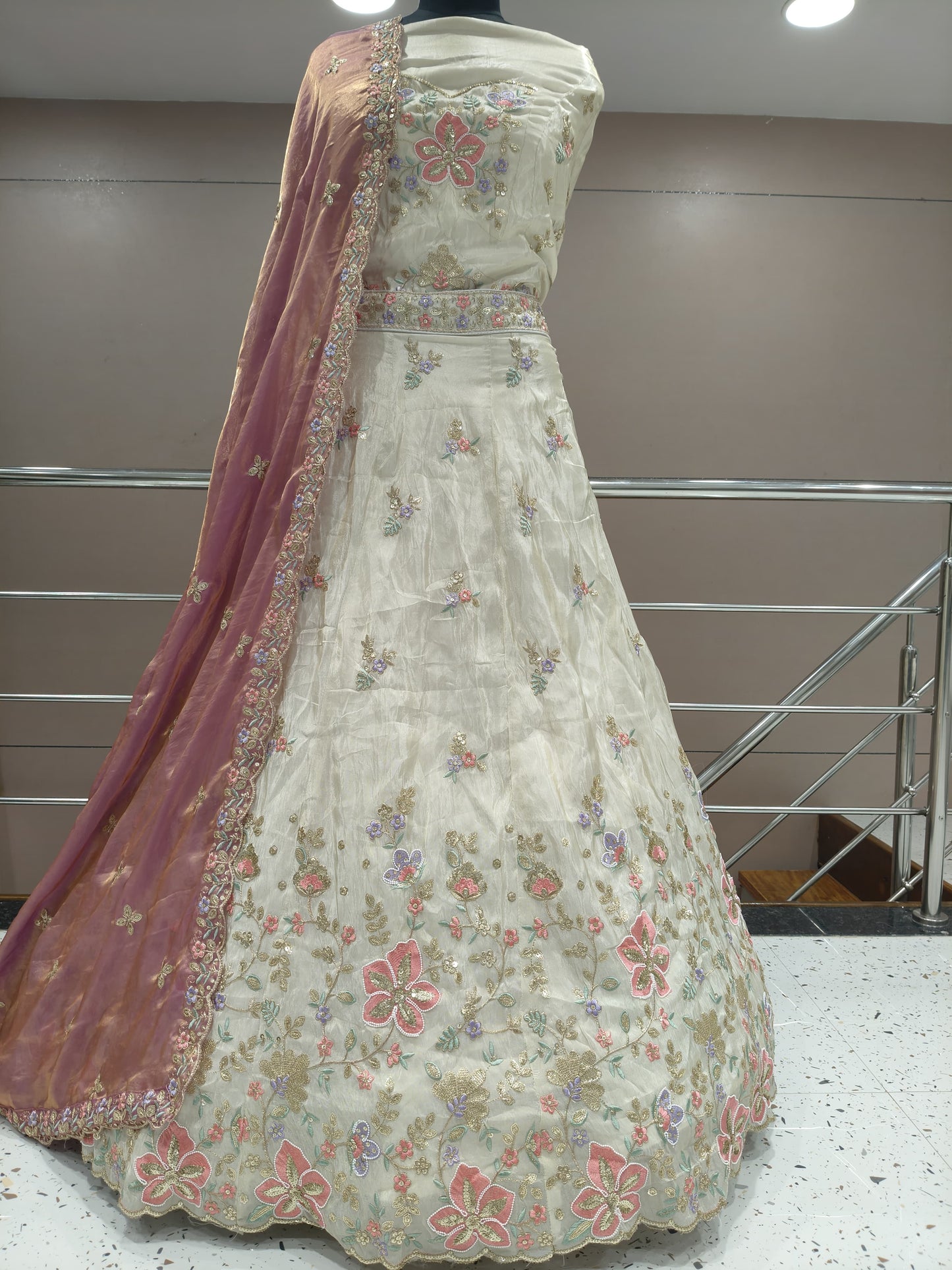 Amazing white blue Lehenga