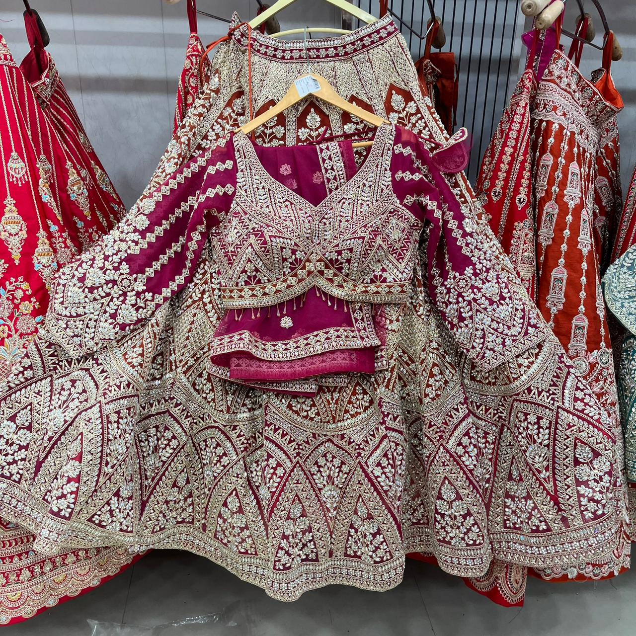Delightful Light Cream peach Crop Top Lehenga
