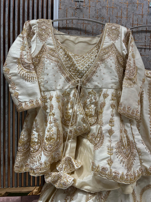 Golden Peplum long Dress Farshi Gaharara Dress Special