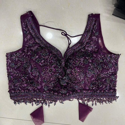 Maroon Crop Top Lehenga