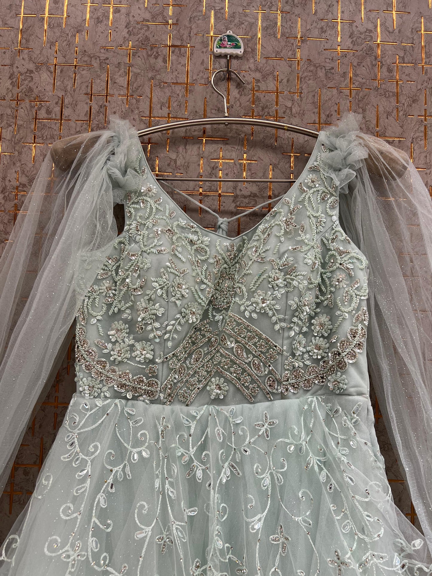 Peach Heavy Handwork Gown