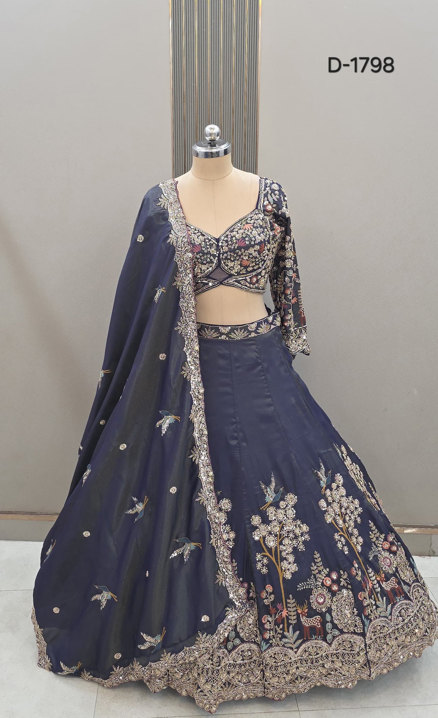 Lavishing green crop top Lehenga