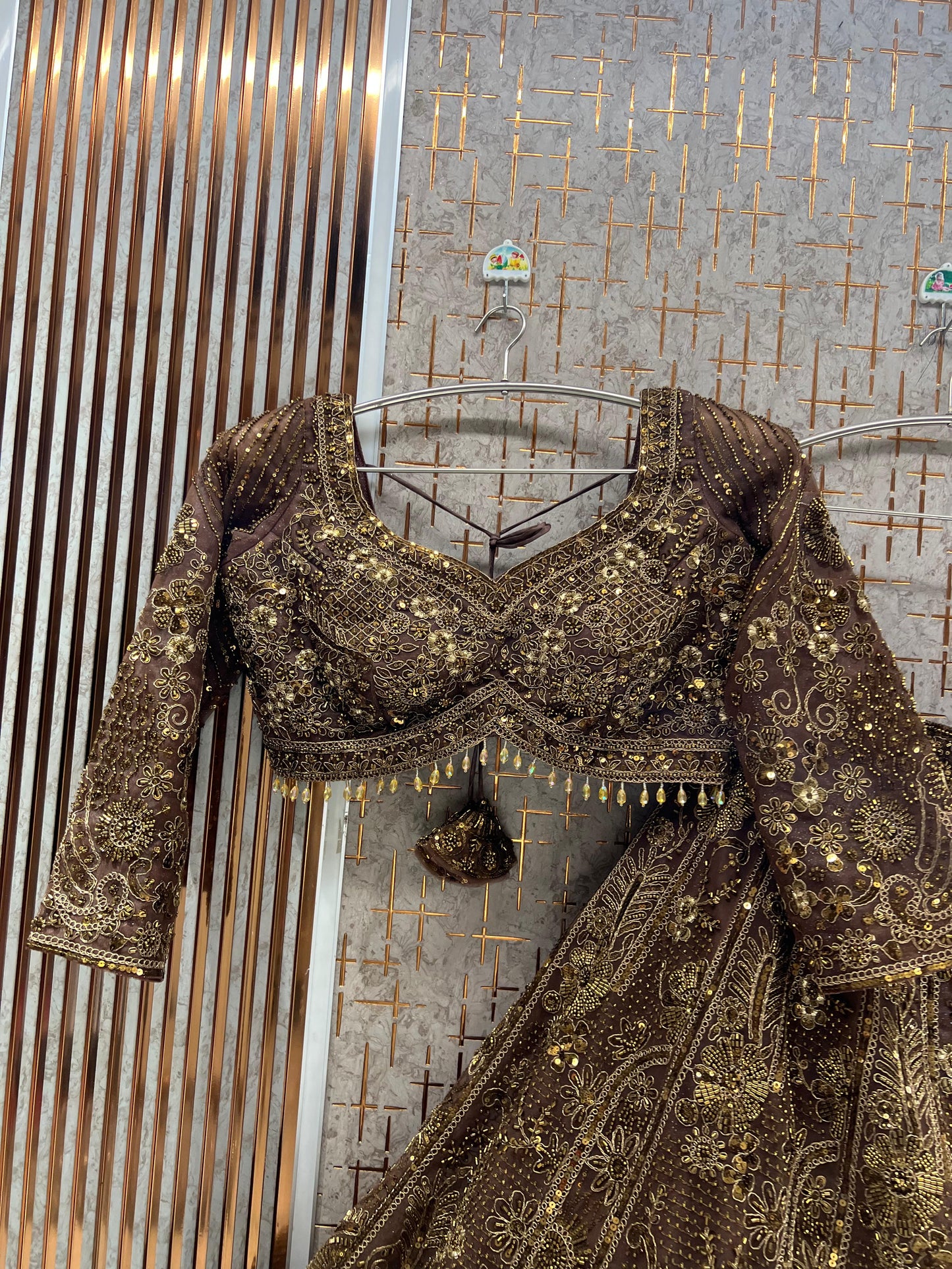 Blue Crop Top Lehenga