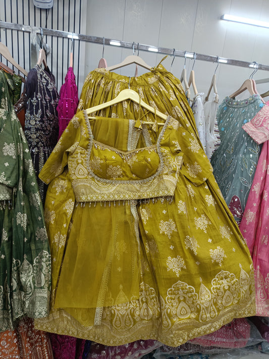 Blue Crop Top Lehenga