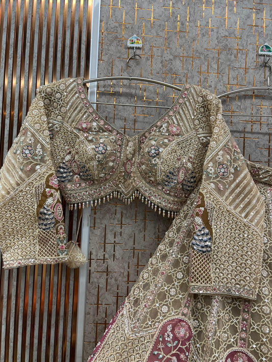 Golden Crop Top Lehenga