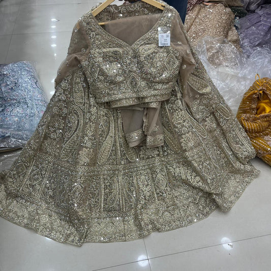 Peach crop Top Lehenga