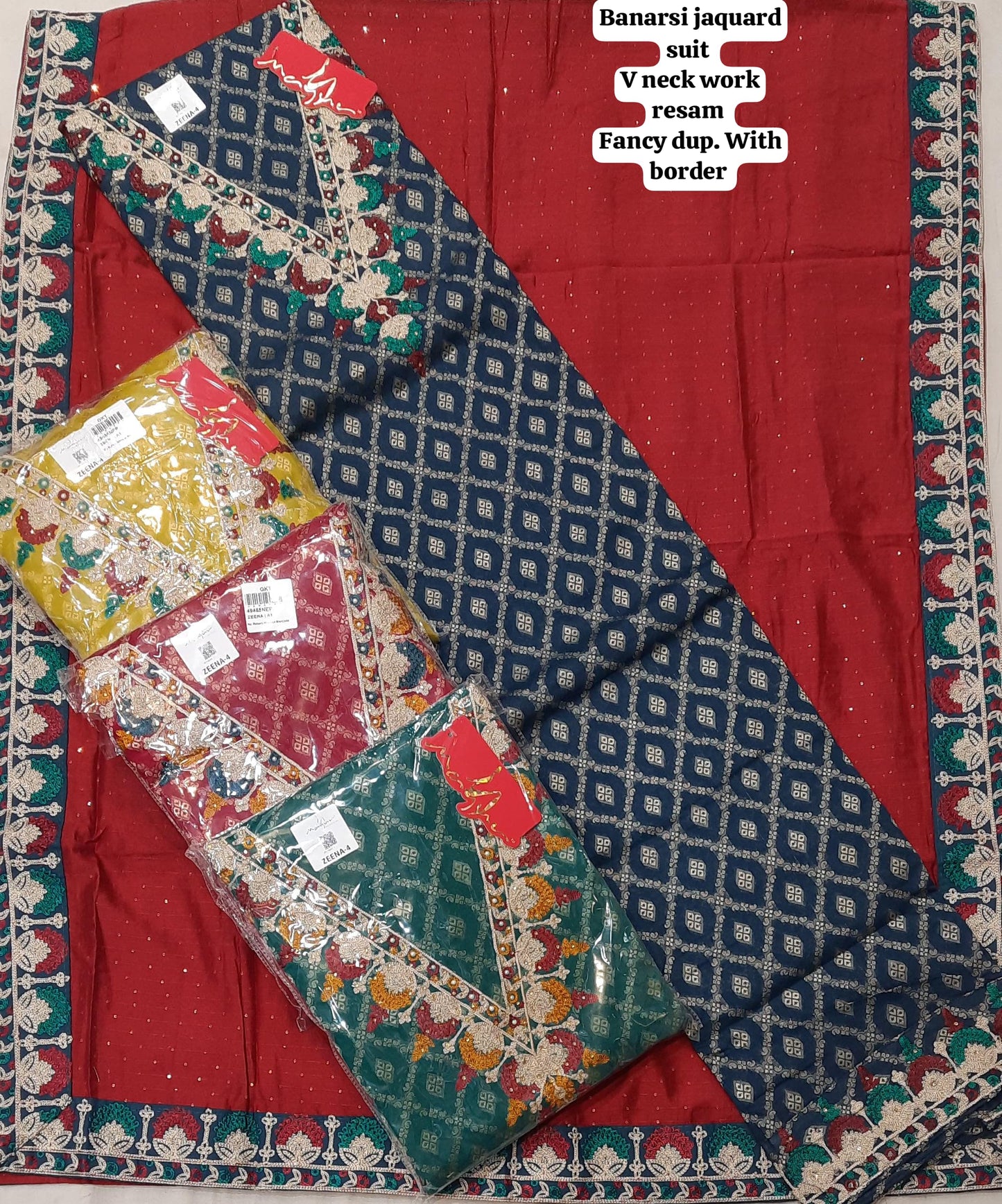 براقة زرقاء داكنة بانارسي بانارسي غير متضخمة بدلات سلاور اللباس (الحجم الحرة)