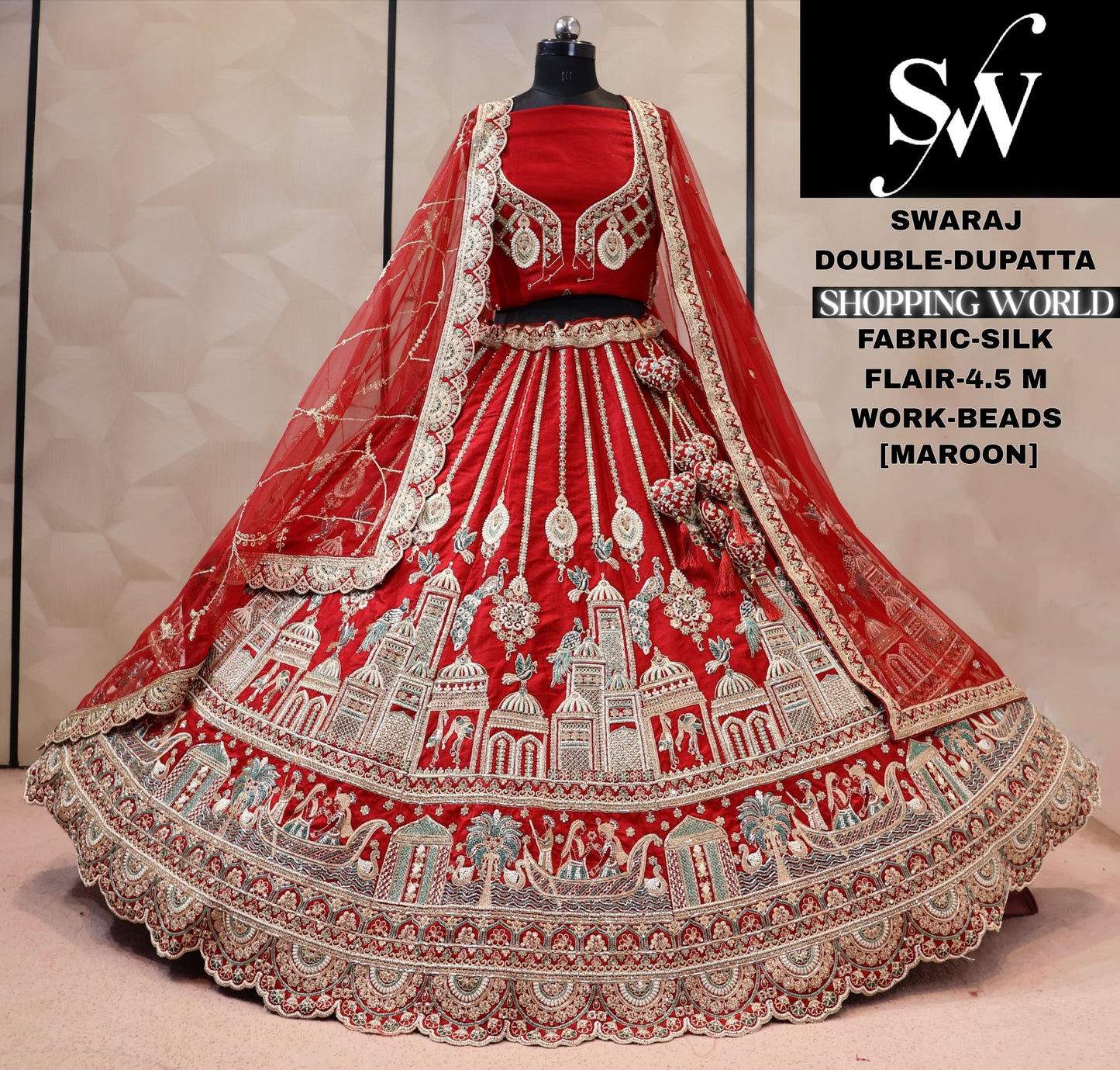 Rani pink silk bridal Lehenga