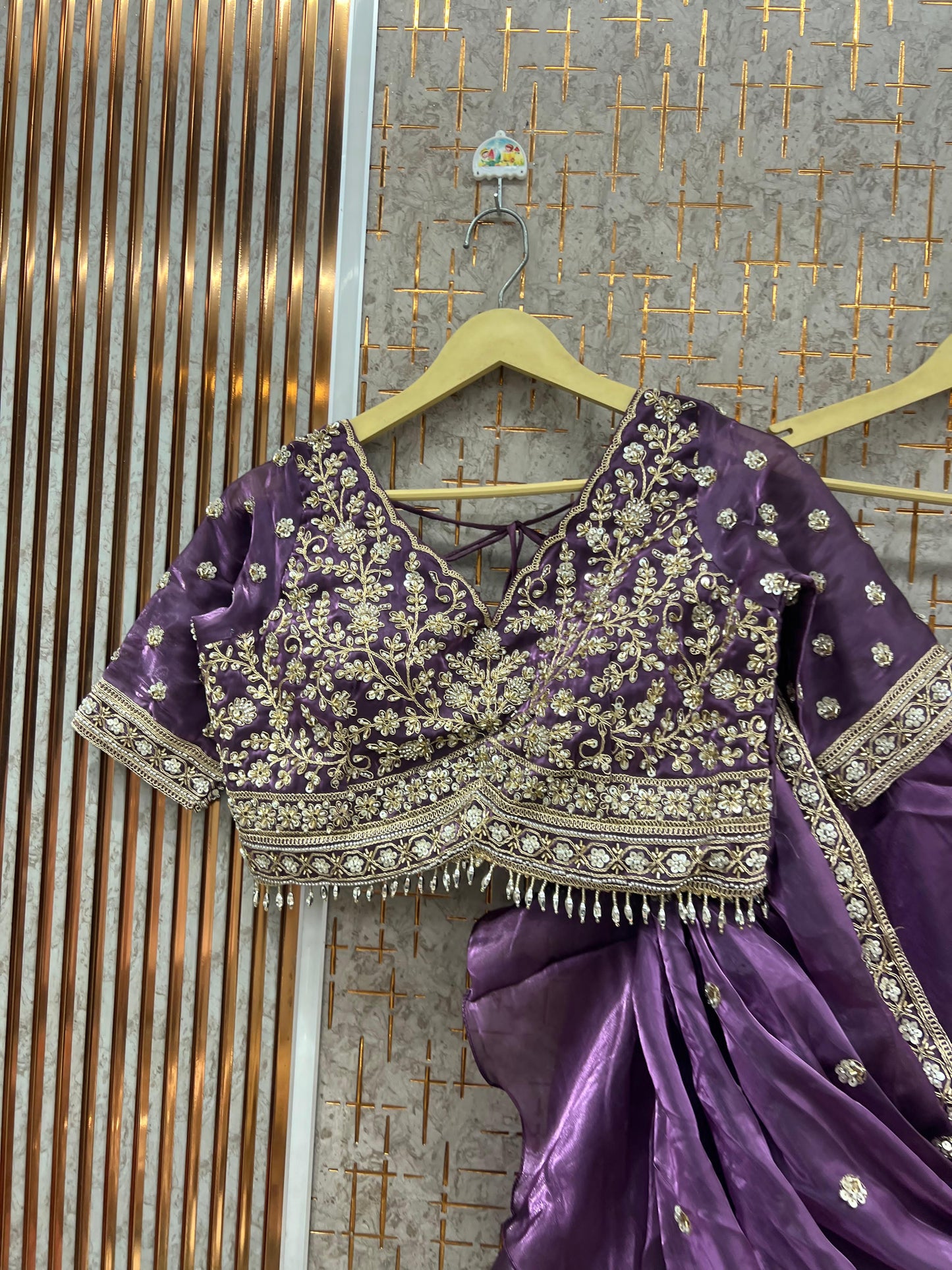 Purple Crop Top Lehenga - Shopping World
