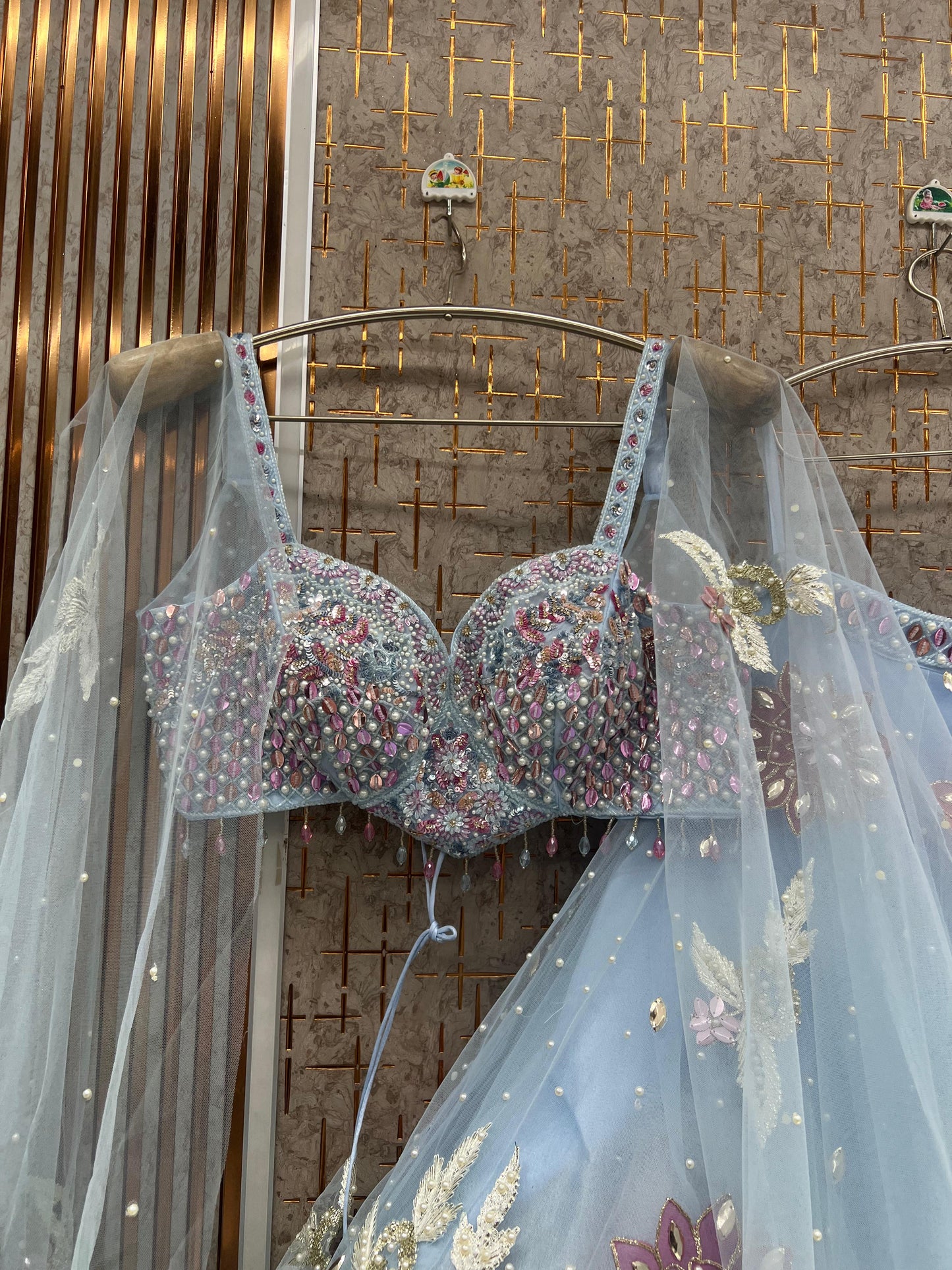 Peach Crop Top Lehenga - Shopping World