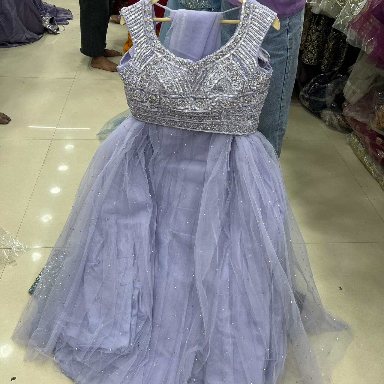 Lavender Crop Top Lehenga