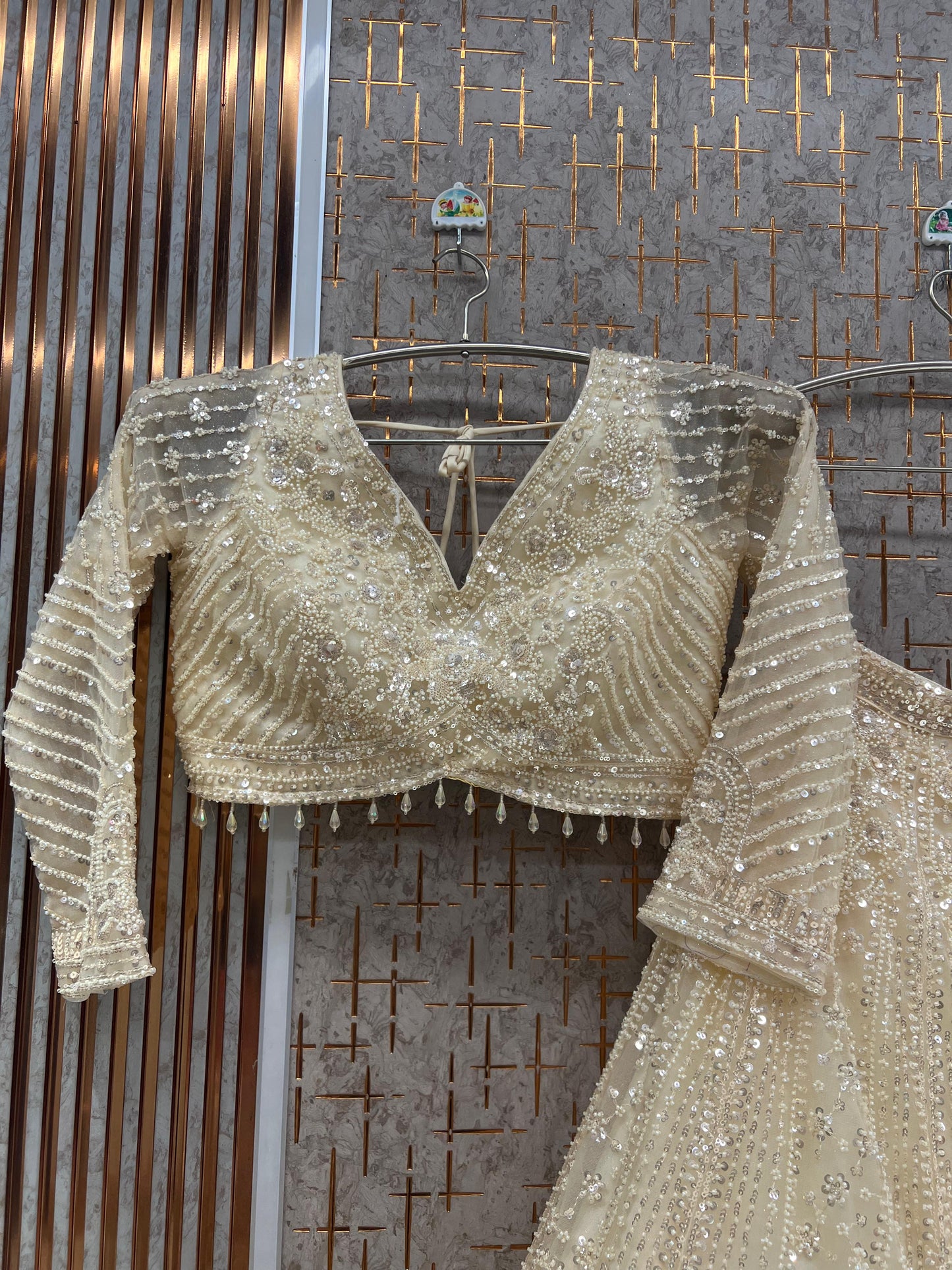 Ready to wear Monotone pink on pink crop top Lehenga - Shopping World