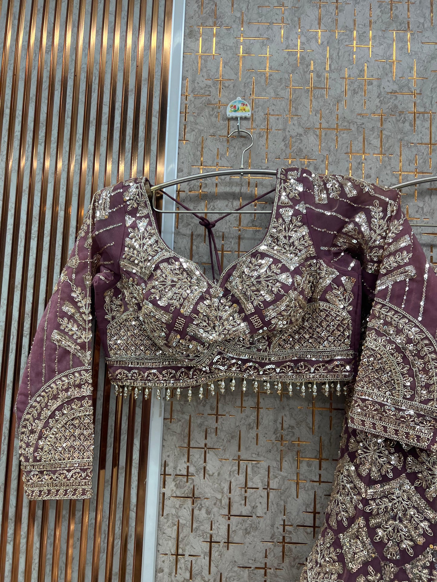 Baby pink Crop Top Lehenga - Shopping World