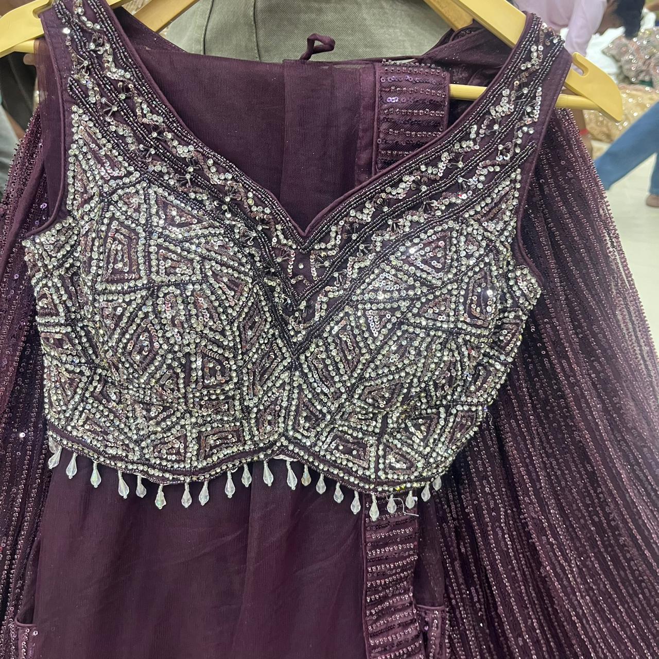 Purple Crop Top Lehenga