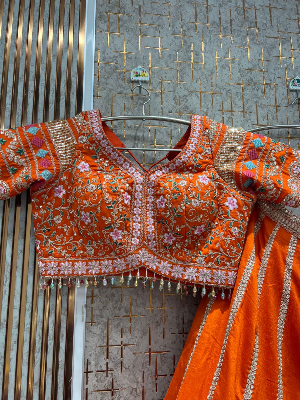 Delightful Hot pink Crop Top Lehenga
