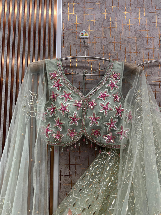 Peach Pdp Crop Top Lehenga - Shopping World