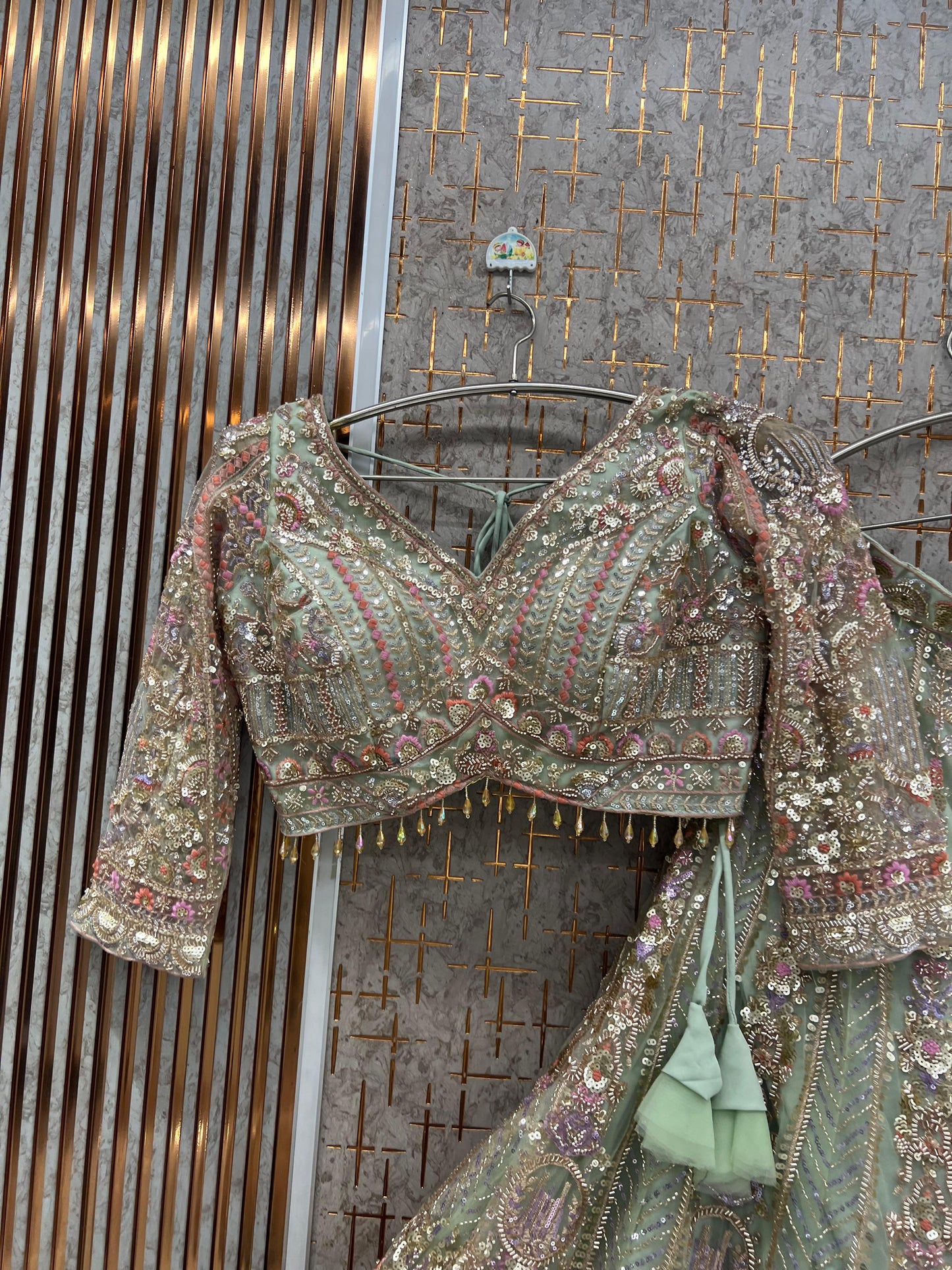 Baby Pink Crop Top Lehenga