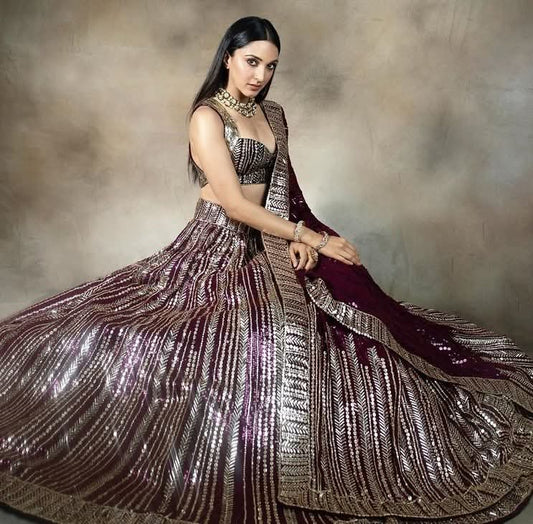 Purple kiara Advani Heavy Lehenga
