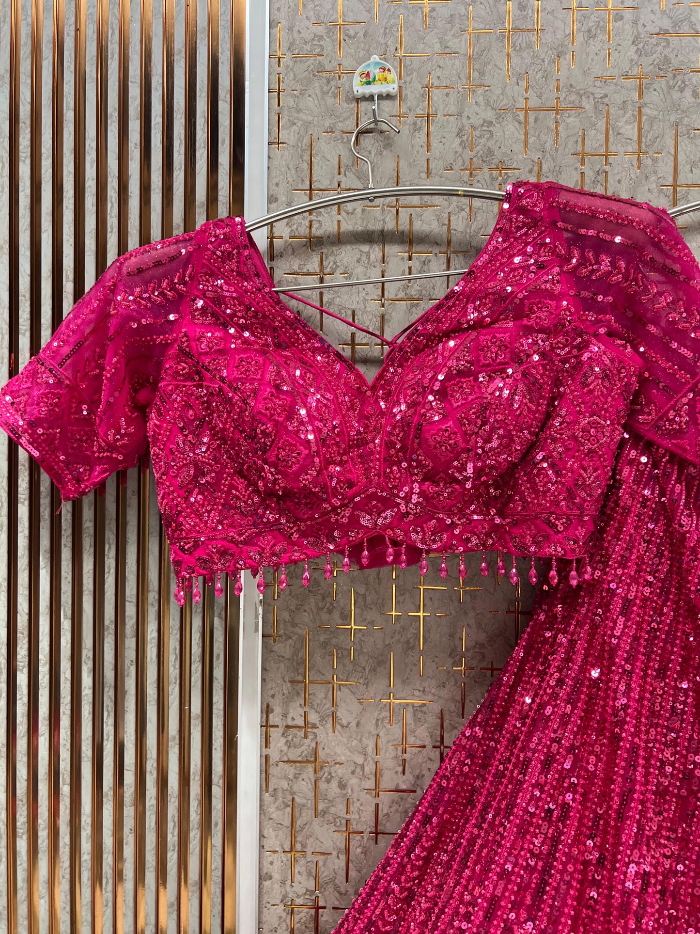 Pink On pink Monotone Crop Top Lehenga