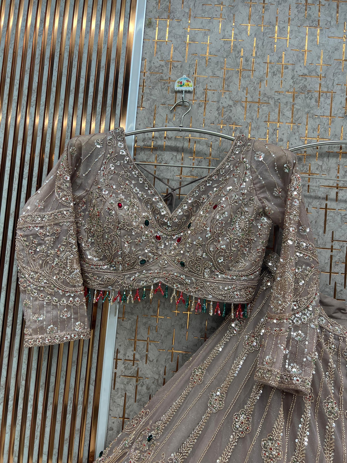 Lavender Crop Top Lehenga