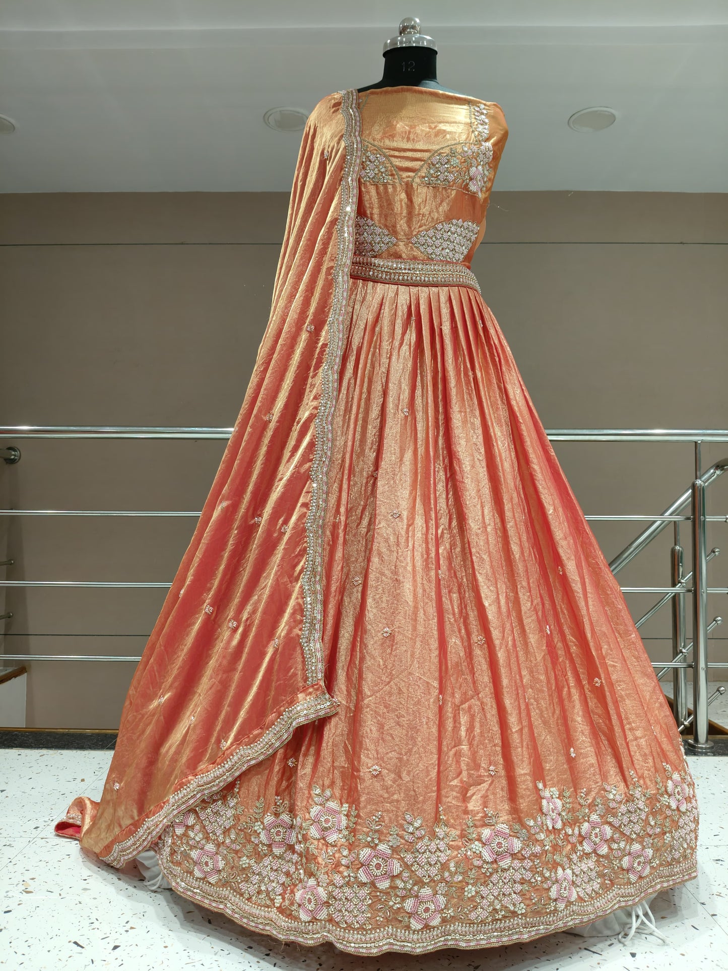 Peach Designer Lehenga