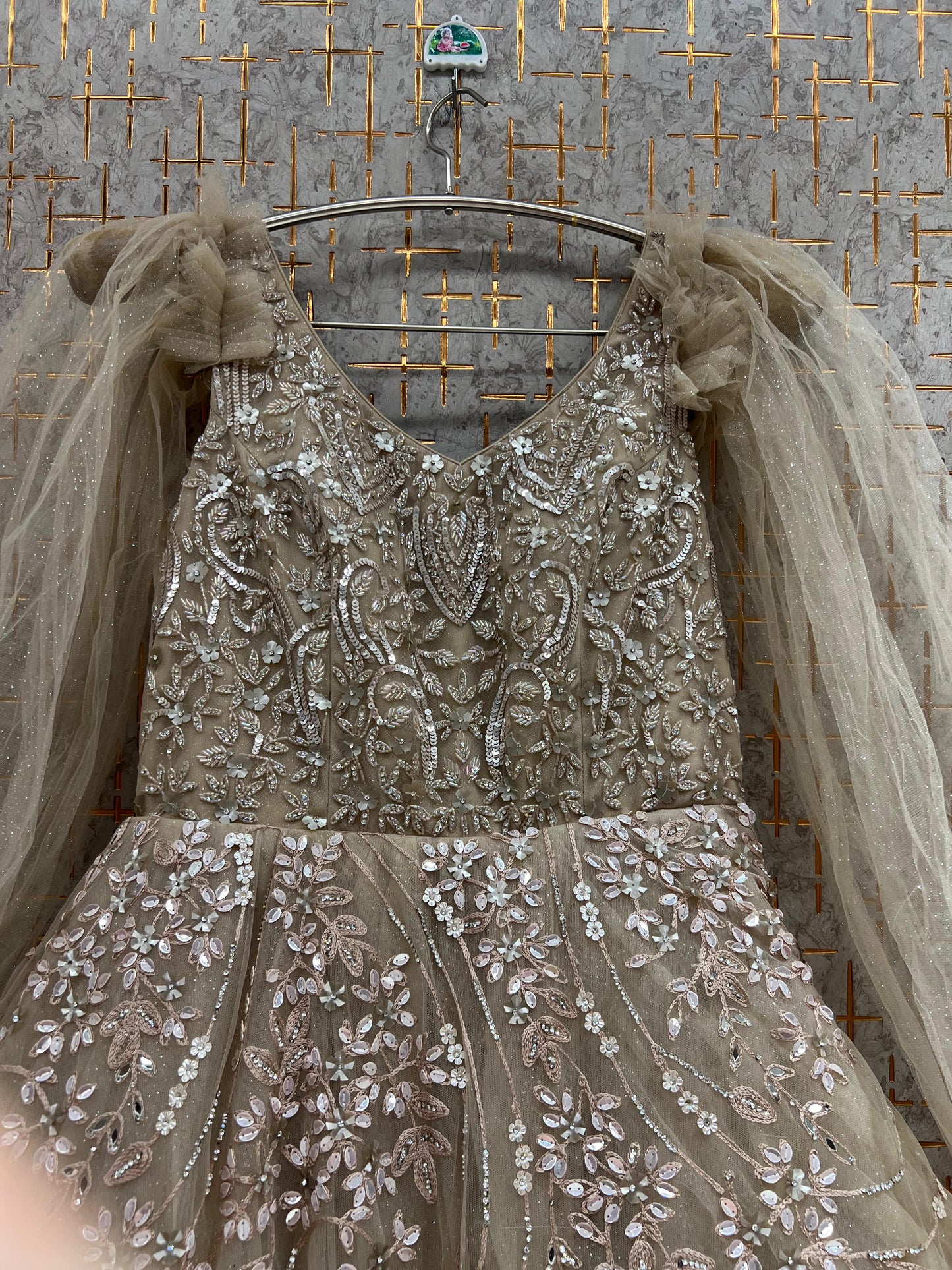 Blue Heavy Handwork Gown