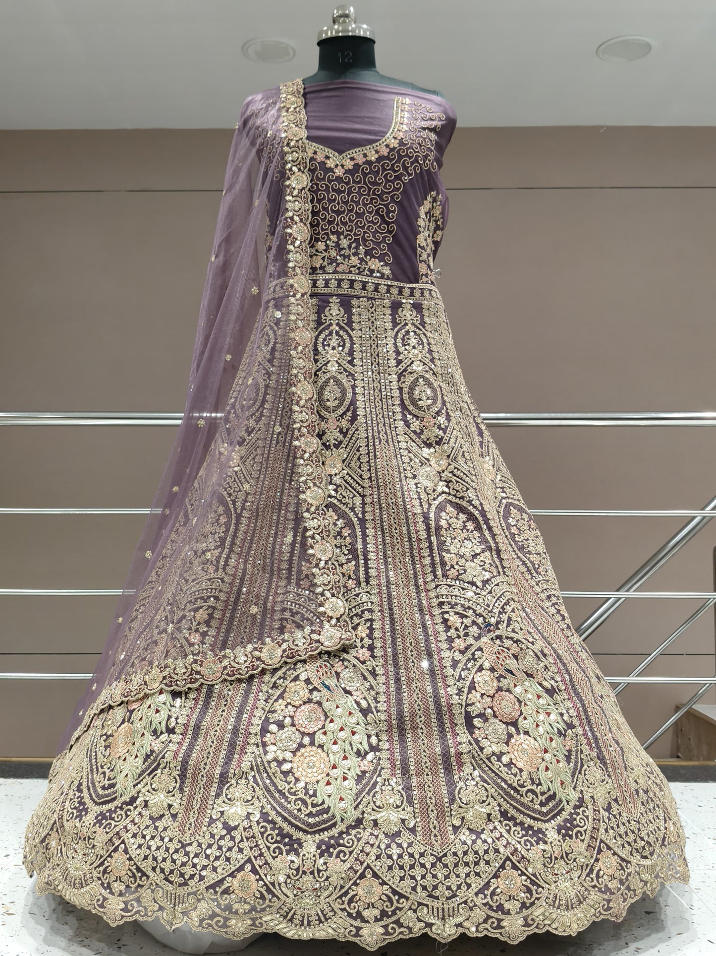 Something different light sky blue grey Lehenga