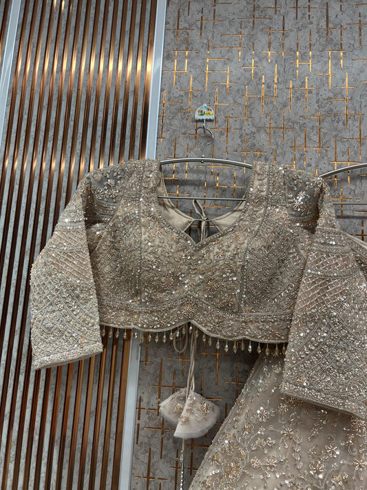 White Crop Top Lehenga