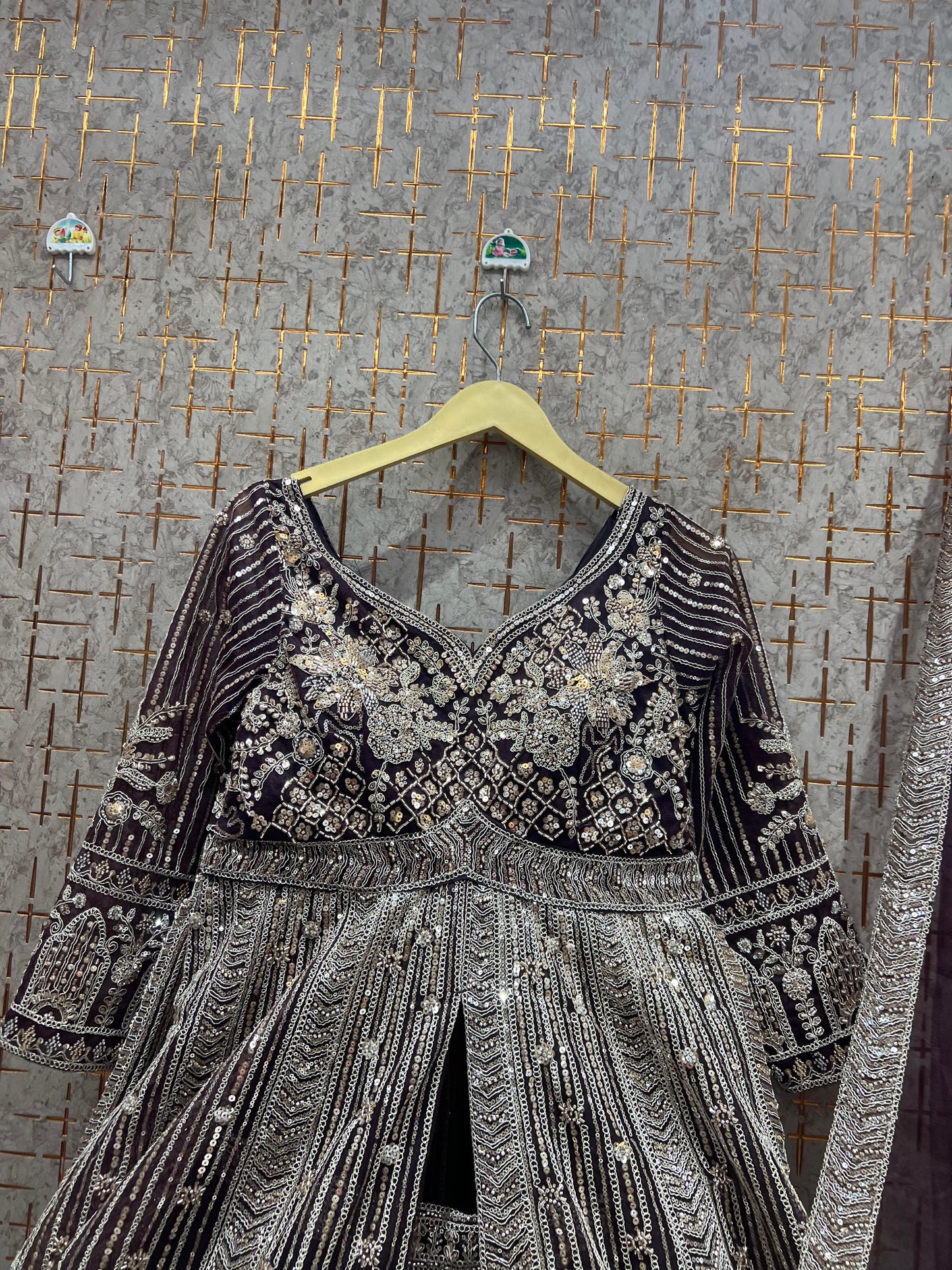 Lavishing Purple Farshi garara muslim Bride Special Indo Dress