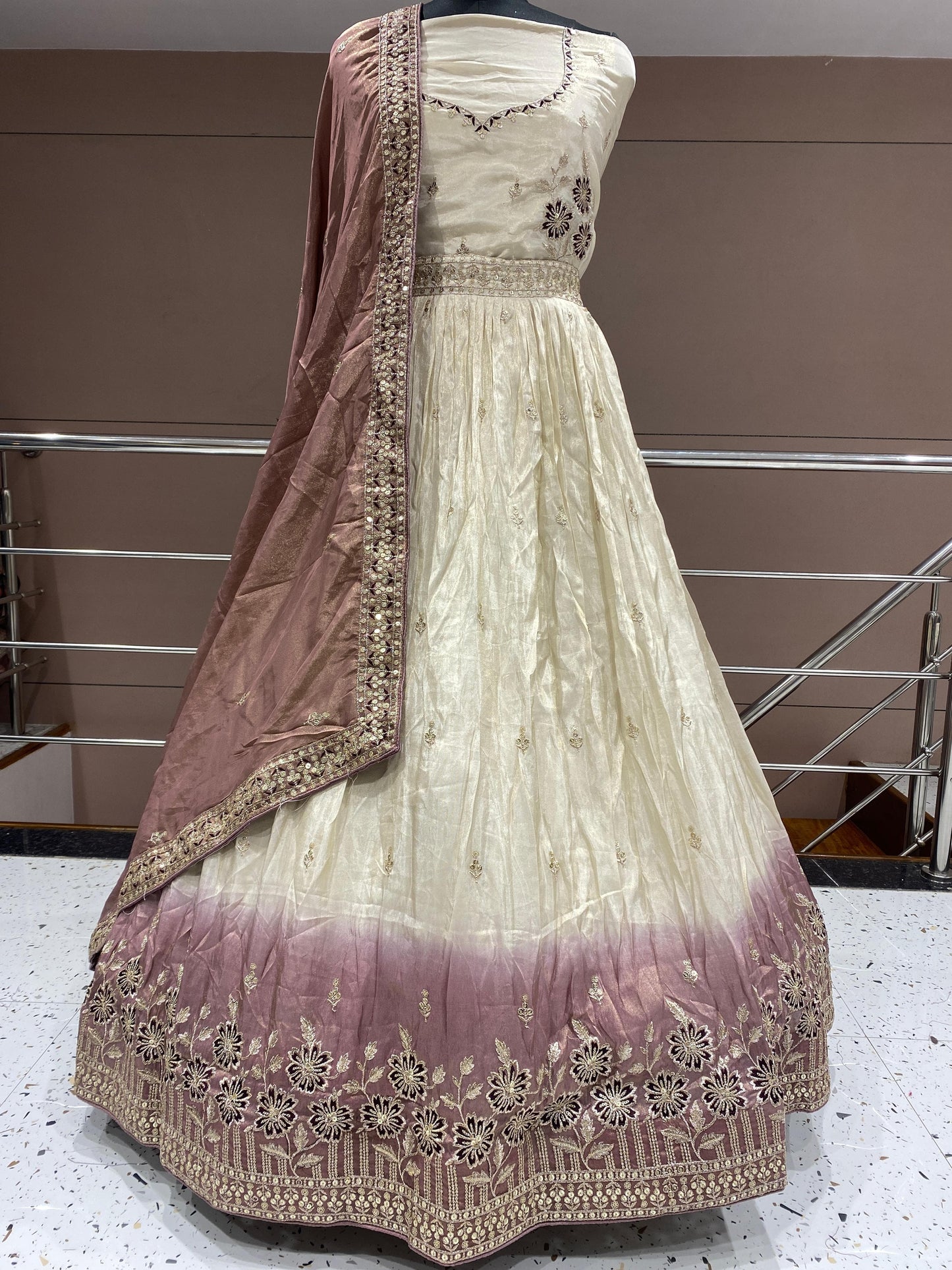 White Pink Designer Lehenga