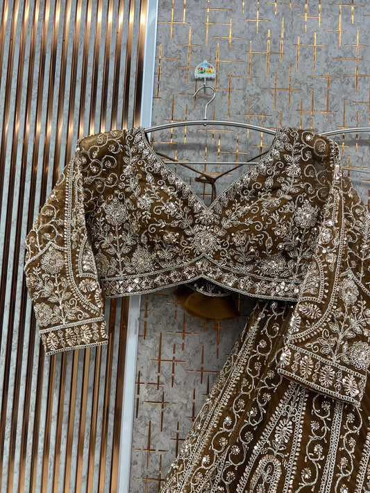 Orange Crop top Lehenga - Shopping World